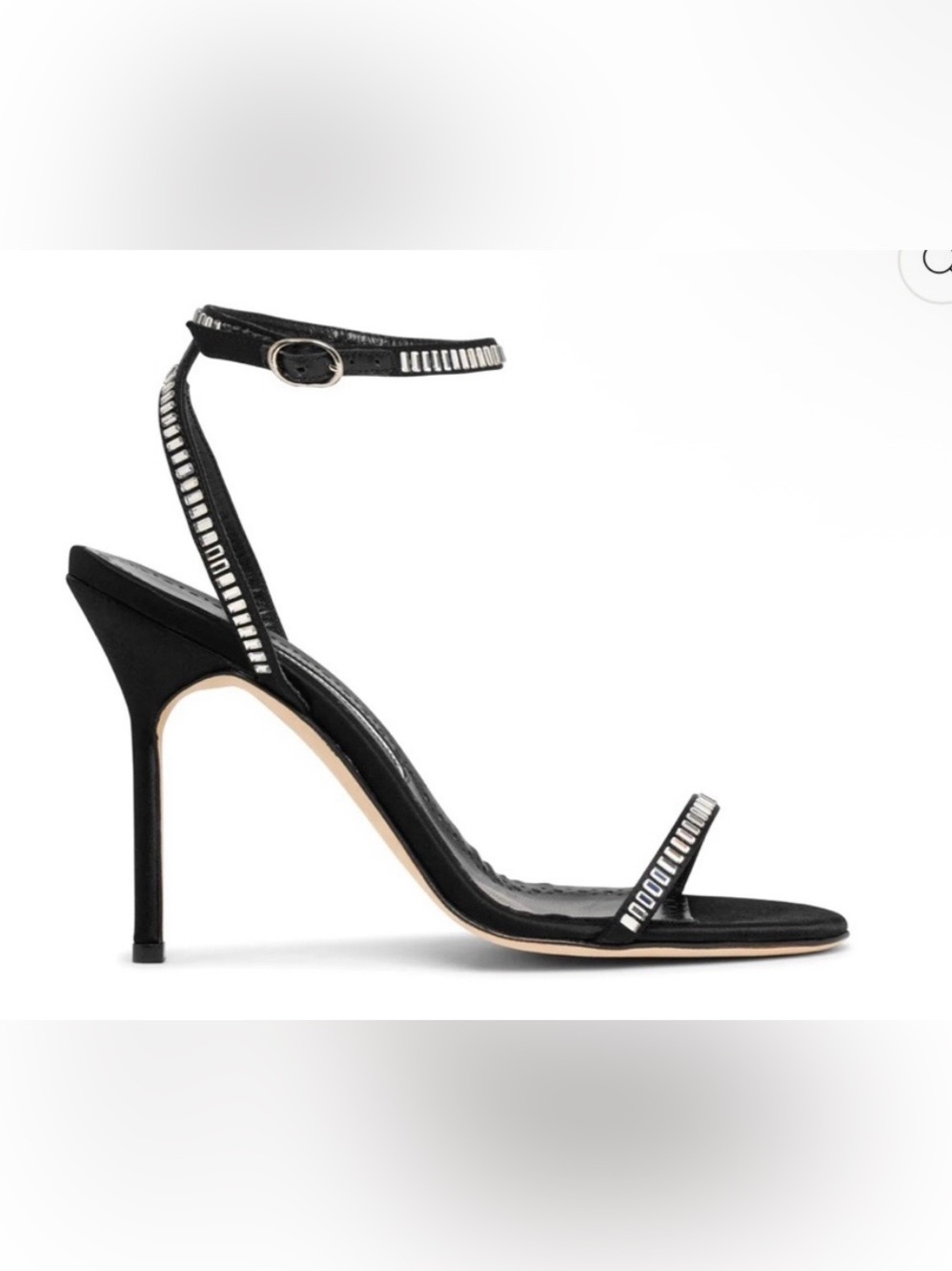 Manolo Blahnik 105 Crinastra Embellished Crystal Ankle Strap Heel Sandal size 41